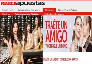 50 euros gratis en Marca Apuestas por traer a los amigos